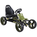 Aosom Go Kart For Kids, Pedal, Go Kart With Adjustable Seat, Eva Wheels, Forward, Backward, Ride On Car For Boys And Girls 3 6 Years Old, Green Green Steel