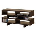 Contemporary Tv Console With Open Storage, Brown Brown Particle Board