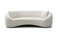 Minimalist Curved Sofa, 3 Seater, Chenille Velvet Fabric Upholstered Sofa, Tight Curved Back Velvet Cloud Couch For Living Room Apartment Office, White White Chenille Wood Primary Living Space Medium Soft Tight Back Modern Eucalyptus Recessed Arms Foam