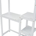 House Shaped Wooden Writing Desk,Kids Study Table,Bookshelf & Toy Storage,White Twin White American Design Pine