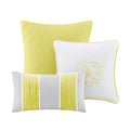 Printed Cotton Sateen Comforter Set Taupe Grey Yellow Queen Queen Yellow Grey Polyester