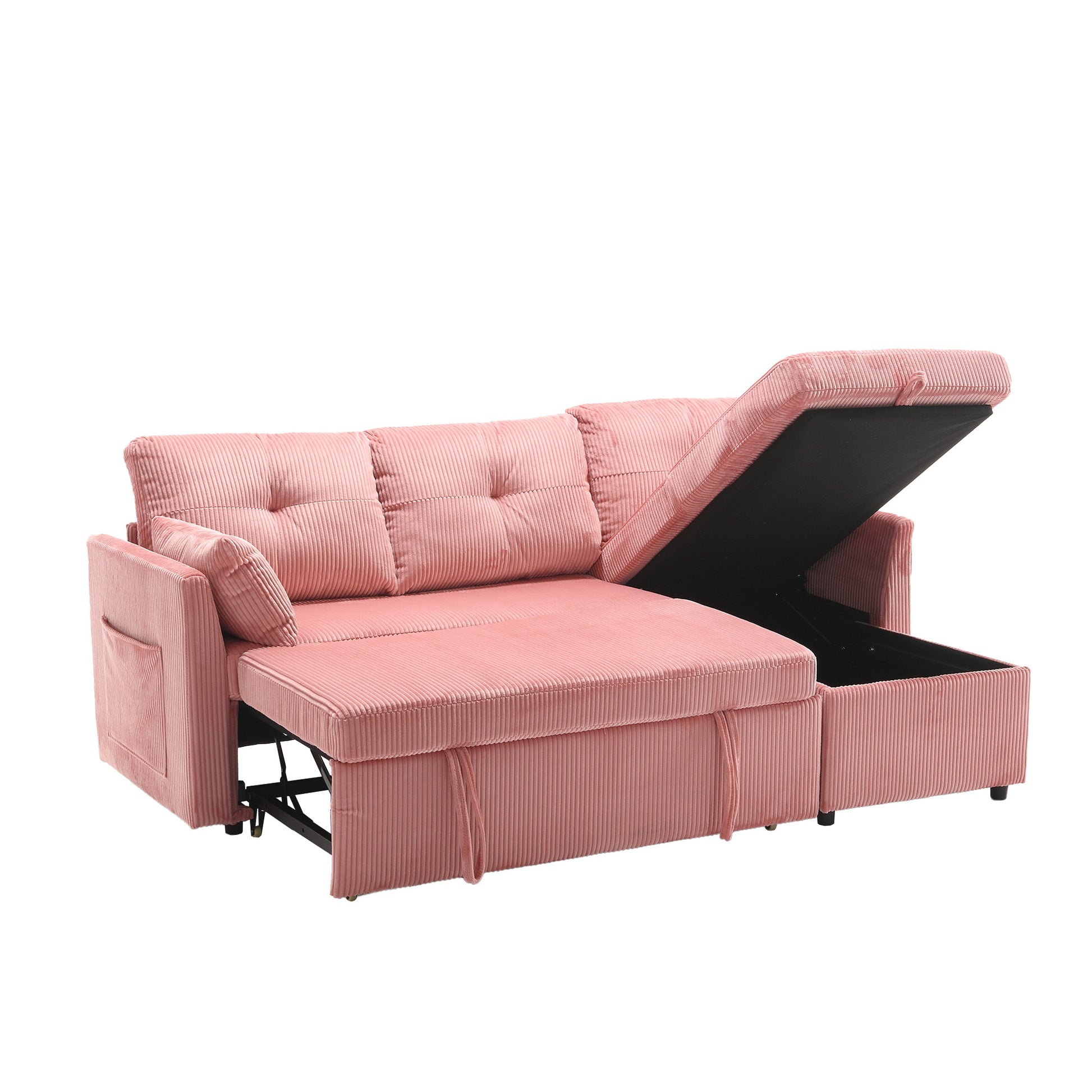 United Modular Sectional Sofa L Shaped Modular Couch With Reversible Chaise Modular Sofa Sectional Couch With Storage Seats Pink Velvet 3 Seat