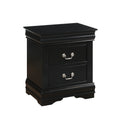 Louis Philippe Black Finish Nightstand Black Synthetic Wood