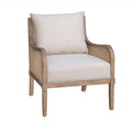 Cane Accent Chair With Removable Back Cushion Beige Natural Upholstered
