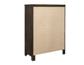 Verna Brown 5 Drawer Chest Brown Engineered Wood