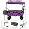 480Lbs Collapsible Wagon With Canopy,Wagon Stroller With 7