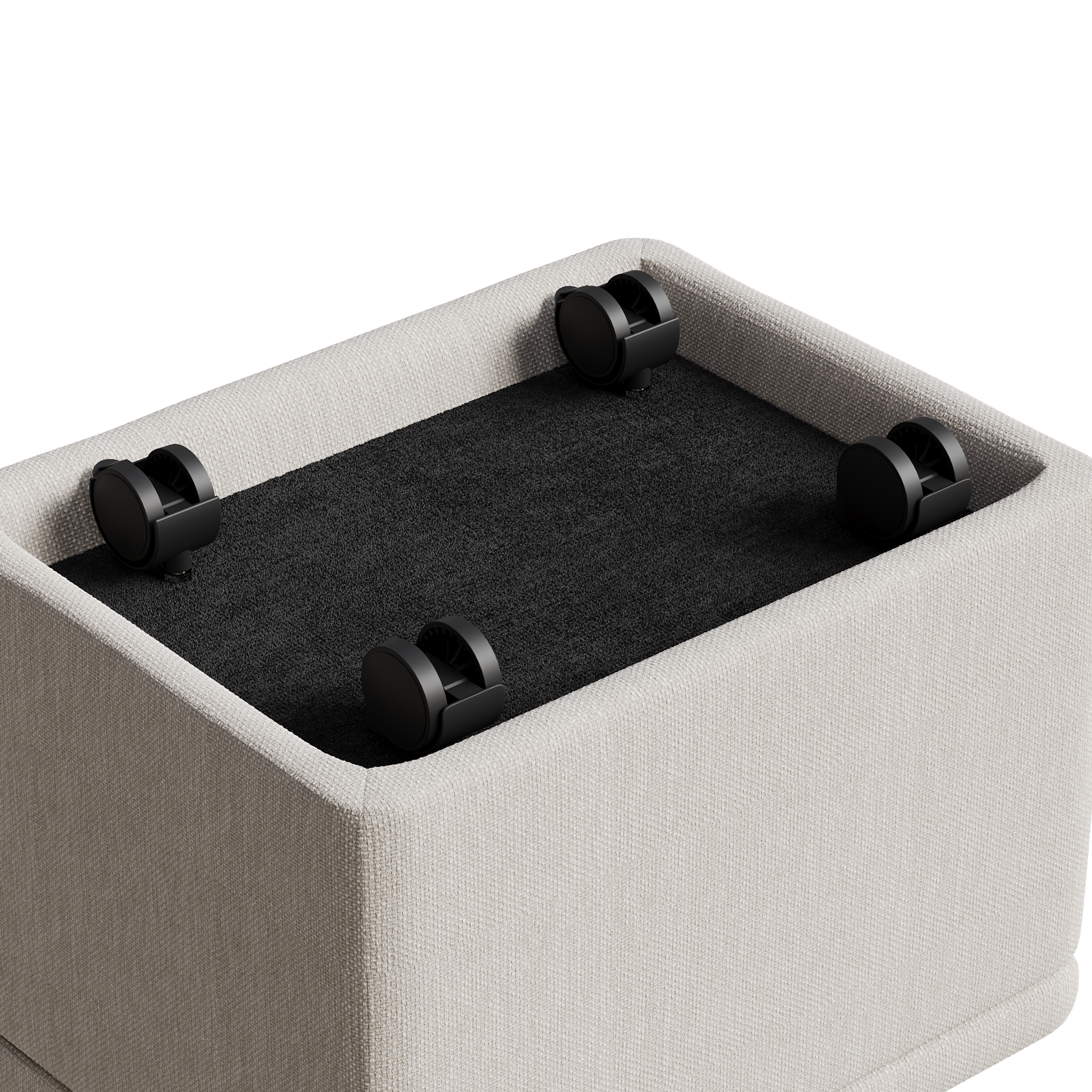 Two Piece Set Of Wheeled Dining Chairs, Modern Rolling Dining Chairs, Footstools With Wheels, Suitable For Bedrooms, Reading Rooms, Living Rooms, Beige Linen Chairs Beige Foam Linen