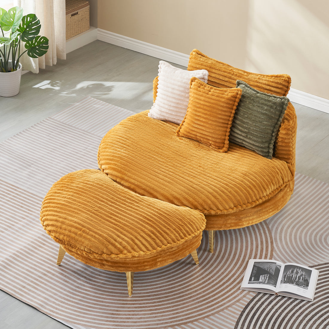 65.00 Inches Long, Corduroy Sofa Fabric, With Three Matching Pillows And Two Spacious And Comfortable Seats, For Apartment Office Living Room Yellow Yellow Corduroy 2 Seat