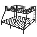 Metal Queen Over King Bunk Bed For Teens And Adults,Space Saving Noise Reduced No Box Spring Needed, Black Black Metal