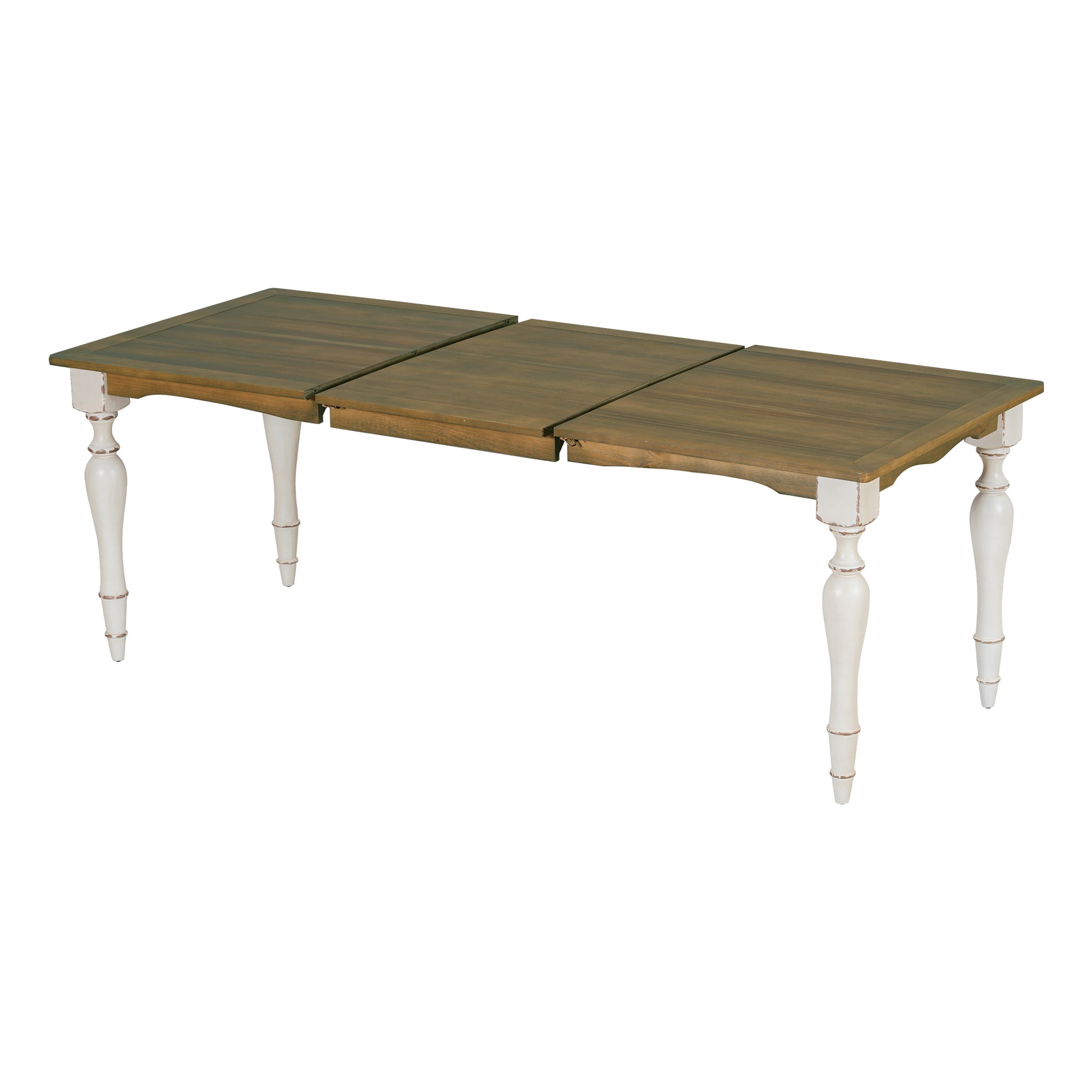 Vintage Traditional 9 Piece 82.7Inch Extendable Dining Table Set With 23.6Inch Removable Leaf And 8 Upholstered Dining Chairs For 8, Brown Cream Wood Dining Room Distressed Finish Rubberwood Rectangular Dining Table With Bench Wood Wood Cream Brown Seats