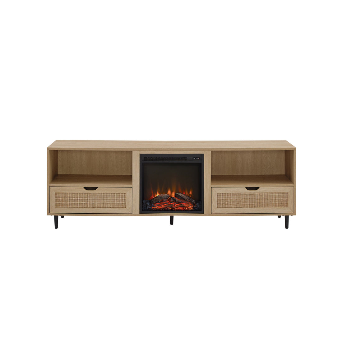 Coastal Rattan Door Tv Stand For Tvs Up To 10015 Coastal Oak Light Brown Mdf Mdf