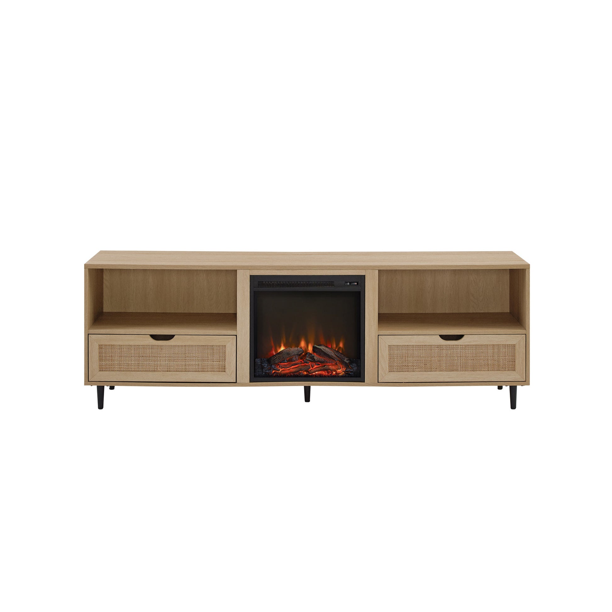 Coastal Rattan Door Tv Stand For Tvs Up To 10015 Coastal Oak Light Brown Mdf Mdf