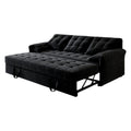 91 Inch Convertible Sofa Couch With Pull Out Couch Bed, Sleeper Sofa Bed For Living Room, Apartment, Chenille Fabric Color:Black Black Light Brown Chenille Wood Primary Living Space Cushion Back