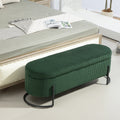 Coolmore Storage Ottoman,Bedroom End Bench,Upholstered Fabric Storage Ottoman With Safety Hinge, Entryway Padded Footstool, Ottoman Bench For Living Room & Bedroom Emerald Emerald Foam Velvet