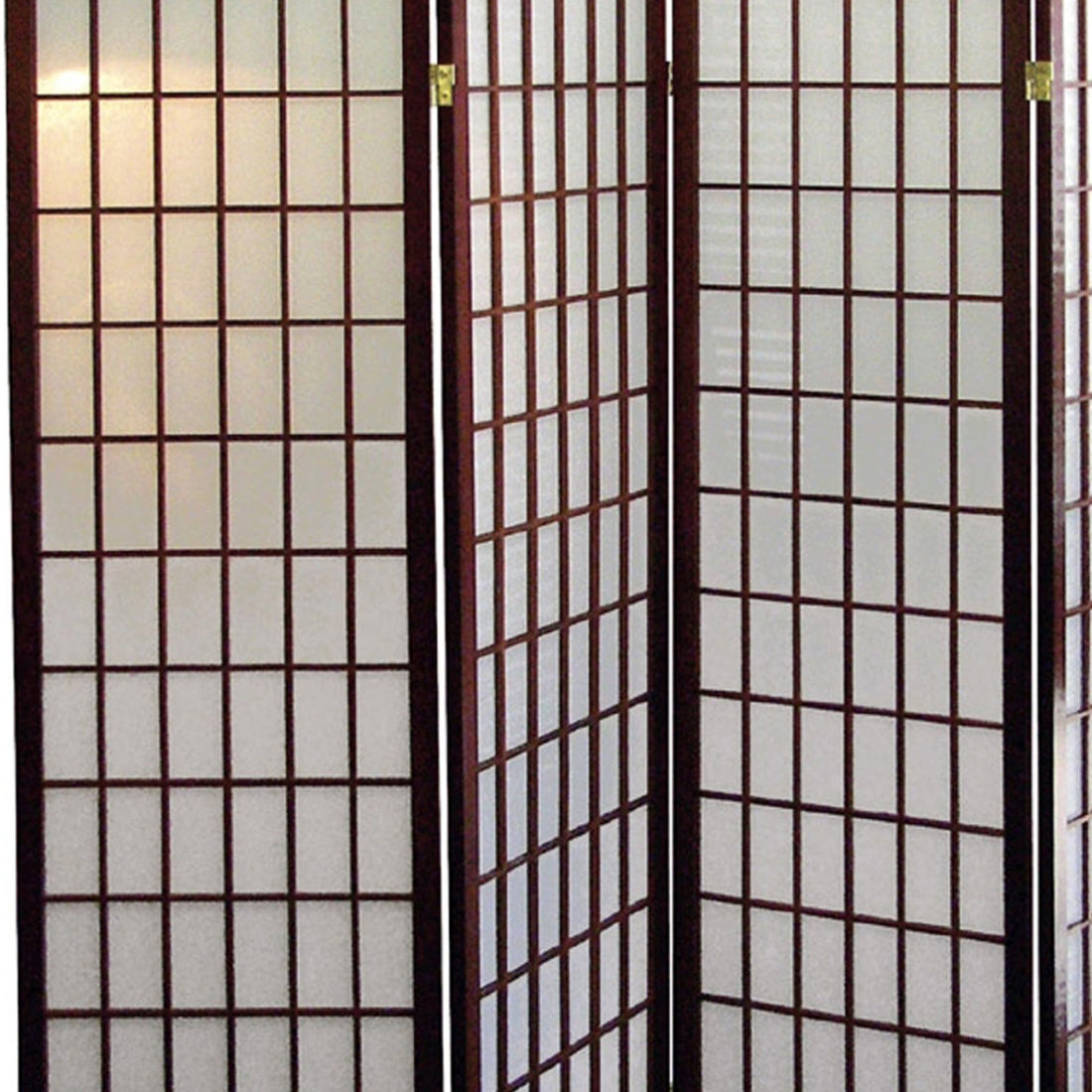 70" Tall 4 Panel Screen Room Divider, Japanese Style With Cherry Finish Cherry Wood