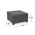 Isabella Ottoman Dark Gray Fabric