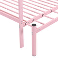 Twin Xl To King Metal Twin Size House Platform Bed With 2 Drawers, Pink Box Spring Not Required Twin Xl Pink Metal Bed Frame Metal