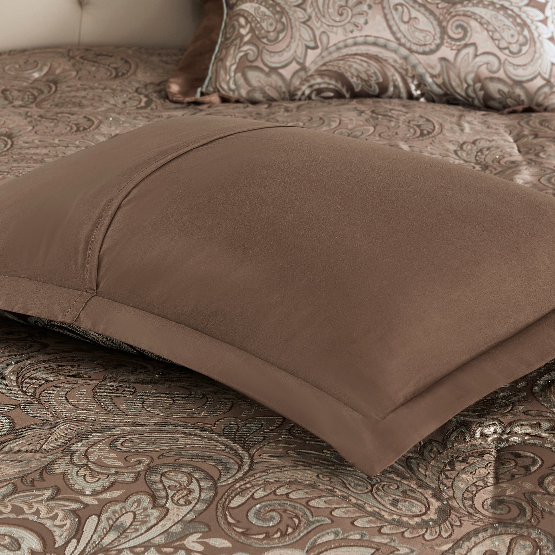 12 Piece Comforter Set With Cotton Bed Sheets Blue Brown Full Full Blue Brown Polyester