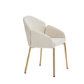 Dining Chair Set Of 2 Beige Metal