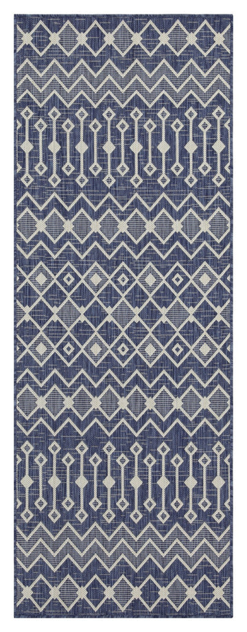 Sunshine Gc Har2019 Blue 2 Ft. 7 In. X 7 Ft. 3 In. Indoor Outdoor Area Rug Blue Polyester Polypropylene