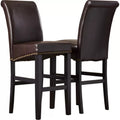 Old Hm: 54222.00Kp Upholstered 30'' Counter Stool With Solid Wood Frame Set Of 2 Brown Set Of 2 Leather