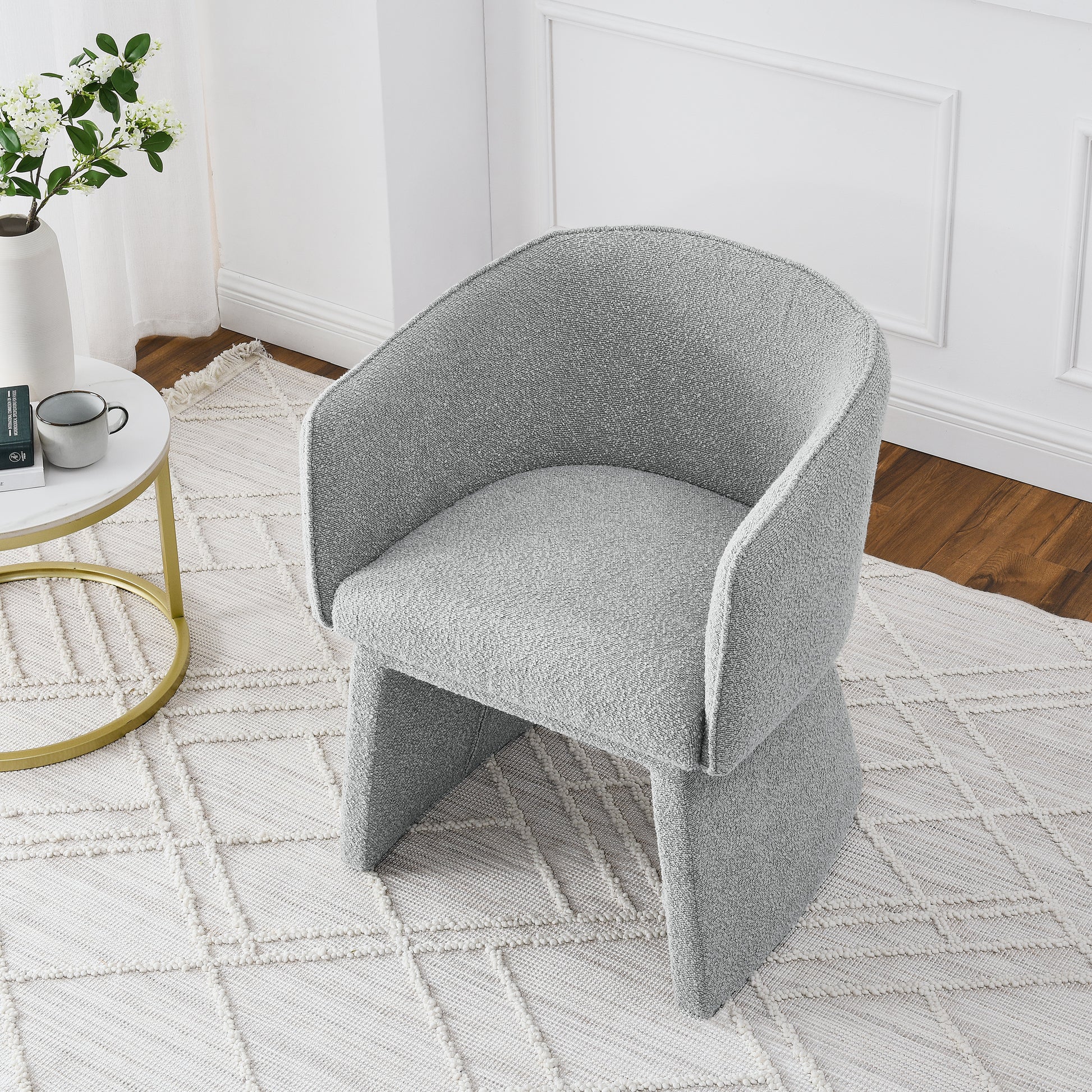 Modern Style Simple And Elegant Chair, Grey Leisure Chair, Suitable For Dining Bedroom Living Room Reception Desk Assembly Required Grey Grey Foam