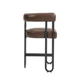 Coolmore Bar Stools Set Of 2, Modern Bar Stool With Back, Black Metal Frames, Upholstered Bar Stools For Kitchen Island, Pub, Club Dark Brown Pu Dark Brown Foam Pu Leather