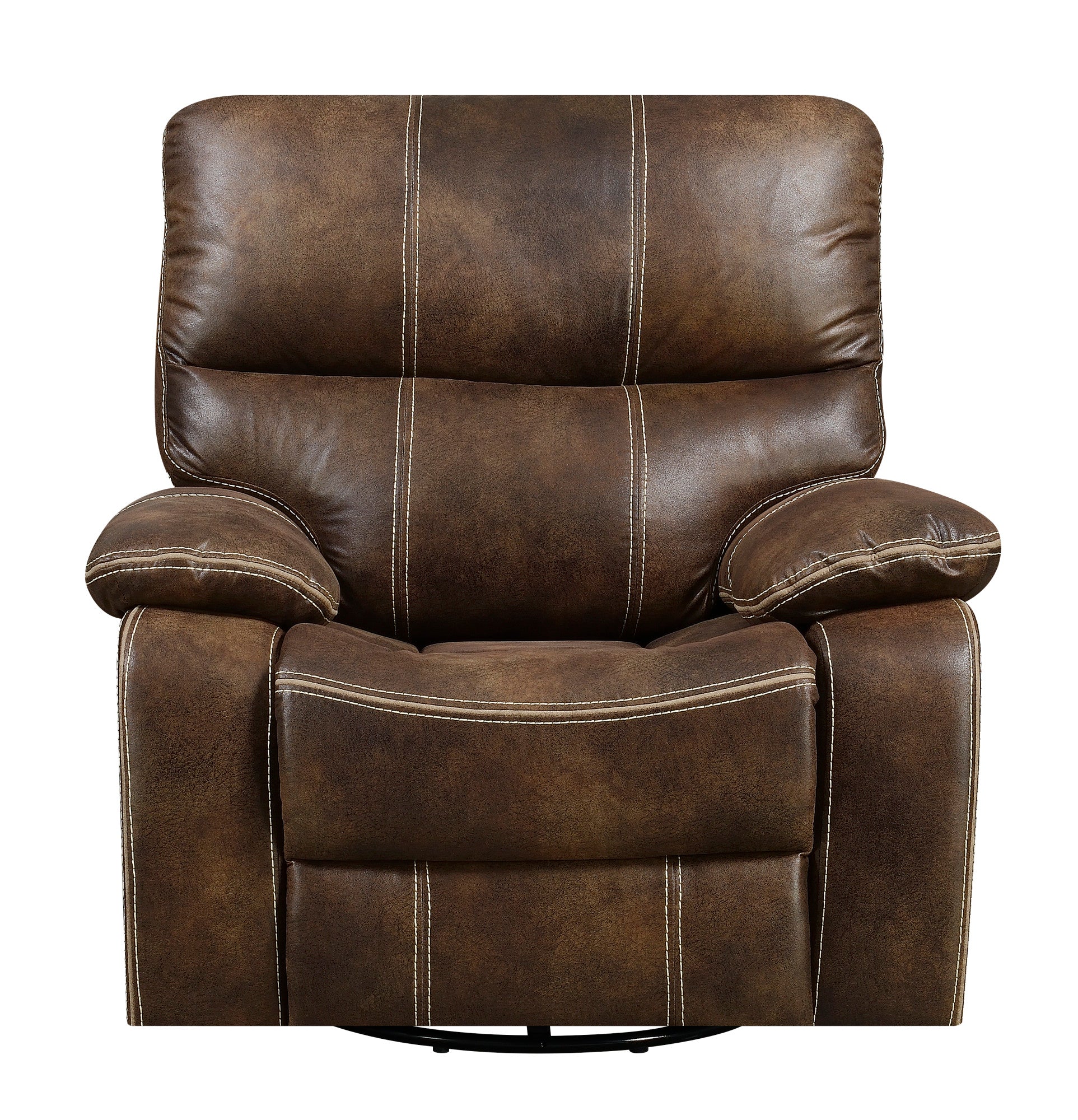 Hooper Brown Swivel Gliding Recliner Brown Foam Engineered Wood