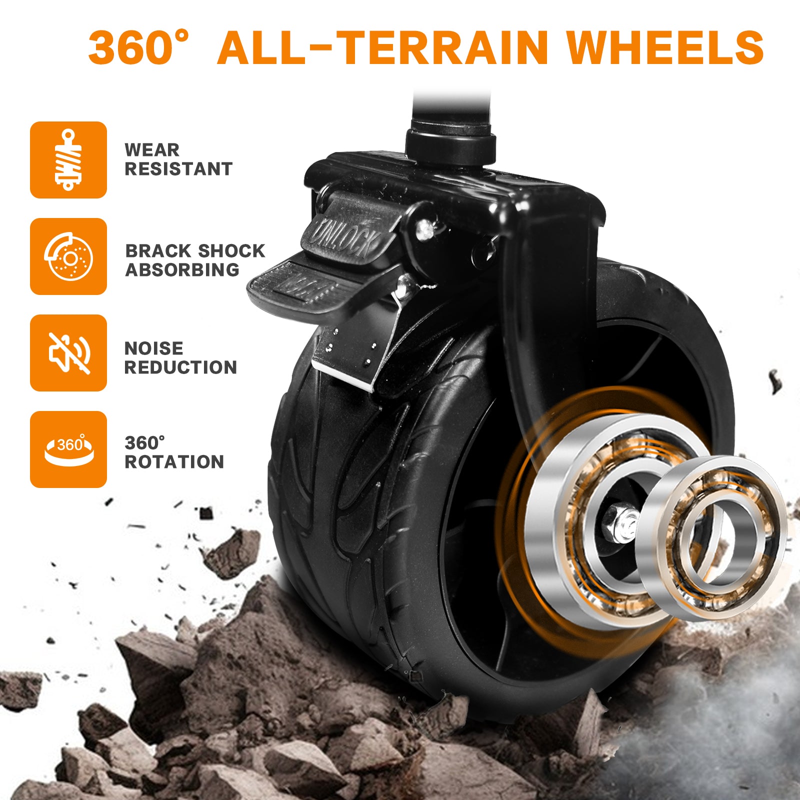 Collapsible Wagon 140L Wagons Carts Foldable With Removable Canopy, Folding Wagon Cart With Wheels For All Terrain With Brake, Foldable Wagon With Cooler Bag, For Camping Beach Shopping Black Garden