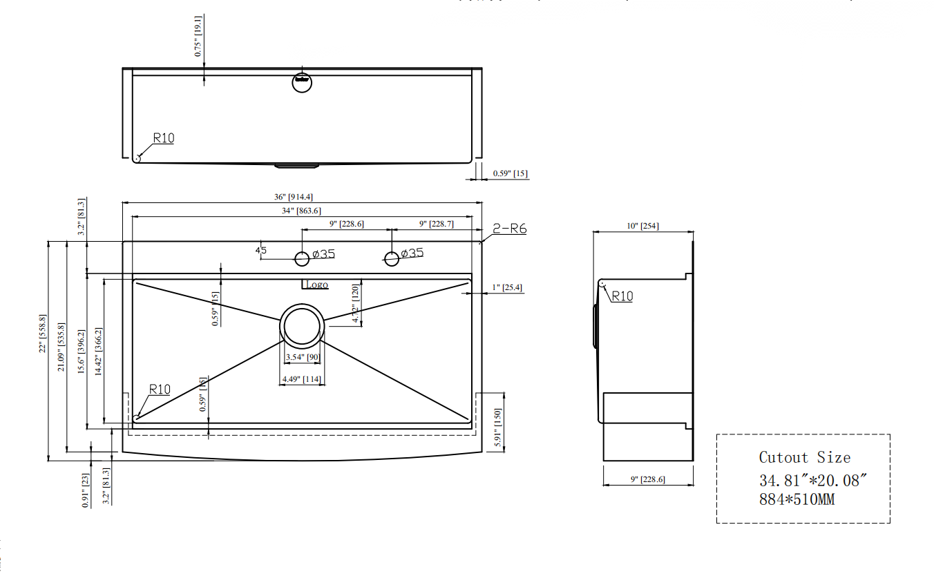 36 Drop In Farmhouse Sink Workstation 36*22*10 Inch Kitchen Sink Stainless Steel 16 Gauge Topmount Apron Front Kitchen Sink Brushed Nickel Stainless Steel