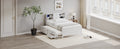 Twin Size Captain Bed With Storage Bookcase Headboard,Captain Bed With Trundle And Three Storage Drawers For Kids Teens Dorm Bedroom Multipurpose Guest Room Or Home, White Box Spring Not Required Twin White Wood Solid Wood Mdf