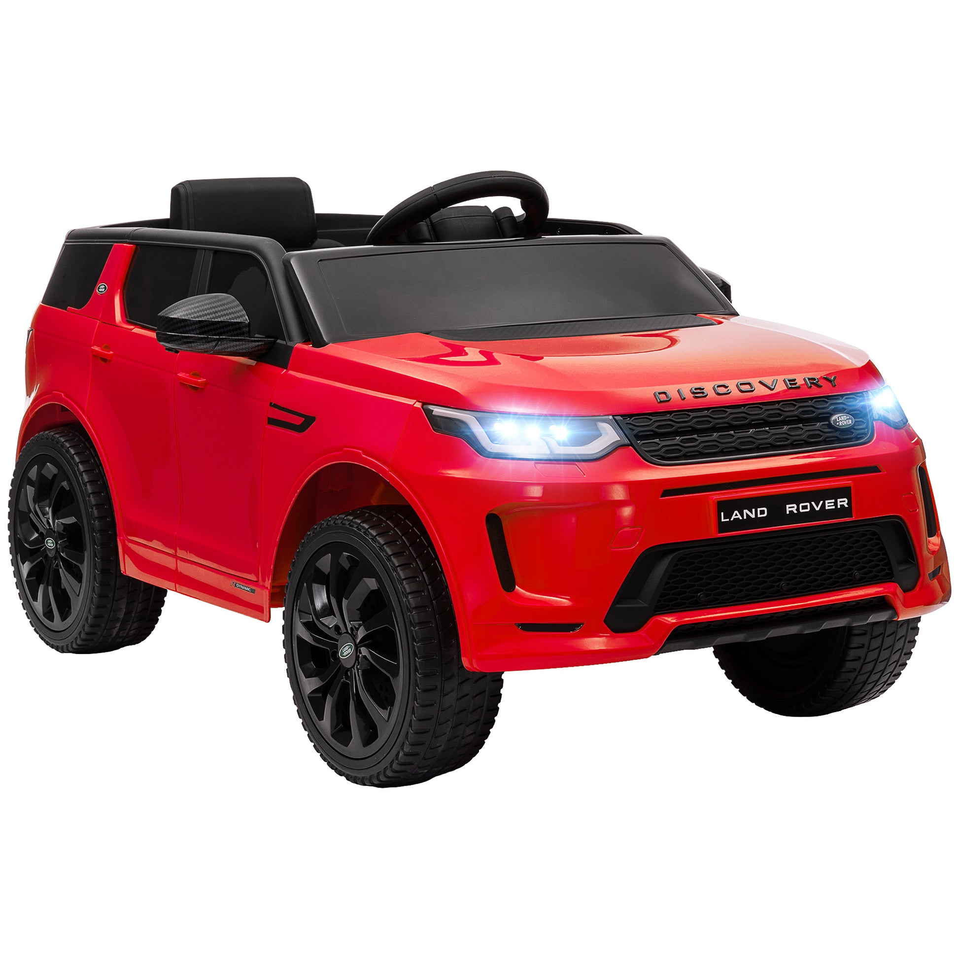 Qaba Land Rover Discovery Sport Licensed 12V Kids Ride On Car, Battery Powered Kids Electric Car With Remote Control, Soft Start, Led Lights, Music Horn, 3 Speeds, Red Red Plastic
