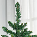 Homcom 6' Tall Unlit Slim Fir Artificial Christmas Tree With Realistic Branches, And 583 Tips, Green Green Plastic