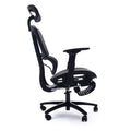 Adjustable Ergonomic Black Mesh Office Chair With Headrest And Footrest, Conference Computer Desk Chair Caster Nylon Black Office Foam Rectangular Contemporary Push Button Office Chairs Plywood Foot Rest Metal Mesh