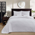 Reversible Bedspread Set White Queen White Cotton