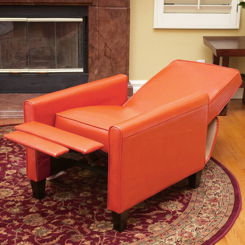 Recliner Push Back Chair For Elegant Home D Cor Orange Orange Pu