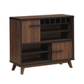 Hudson Wine Cabinet Walnut Black Rubber Wood