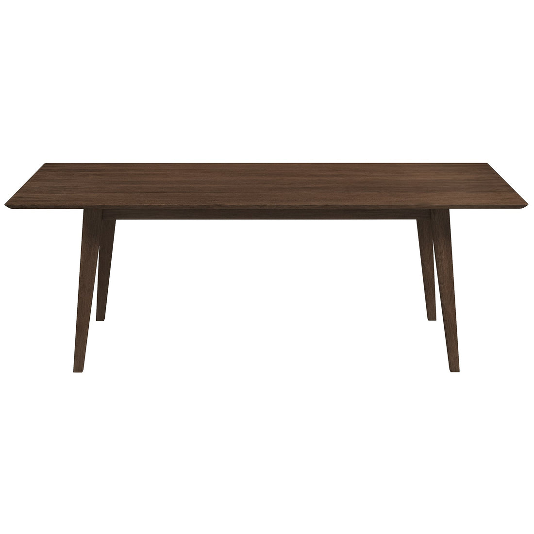 Levi Modern Style Solid Wood Rectangular Dining Kitchen Table 86" Brown Seats 6 Brown Mid Century Modern Walnut Rectangular Solid Wood