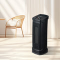 Space Heater, Portable Electric Heater With Adjustable Thermostat And Remote Control, Manual,Black Black Plastic