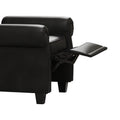 Modern Tufted Push Back Armchair Technical Leather Chair, Adjustable Single Sofa Chair With Sturdy Wood Legs For Bedroom, Living Room, Small Space Color:Black Black Primary Living Space Mid Century