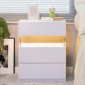 Led Nightstands 3 Drawer Dresser For Bedroom End Table With Acrylic Board Led Bedside Tables For Bedroom Living Room Bedside Furniture White White 3 Drawers Bedroom American Design,American Traditional,Boho,Classic Storage Engineered Wood