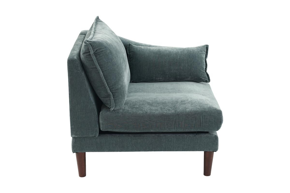 Modern Gorgeous Mineral Morgan Fabric 6Pcs Modular Sectional Set Armless Chairs One Arm Chair Ottoman U Shaped Couch Living Room Grayish Primary Living Space Cushion Back Classic,Contemporary,Modern