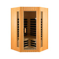 Two Person Hemlock Indoor Far Infrared Sauna Room Natural Wood Metal & Wood