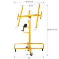 Drywall Lift Panel 13' Lift Drywall Panel Hoist Jack Lifter Jack Rolling Caster Wheel Sheetrock Drywall Lift Construction Tools,150 Lb. Capacity, 4Ft. X 16Ft. Max. Sheet Size ,Yellow Yellow Steel