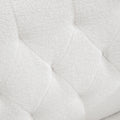 Homcom Modern Sherpa Accent Chair With Tufted Pattern And Steel Legs, White White Polyester