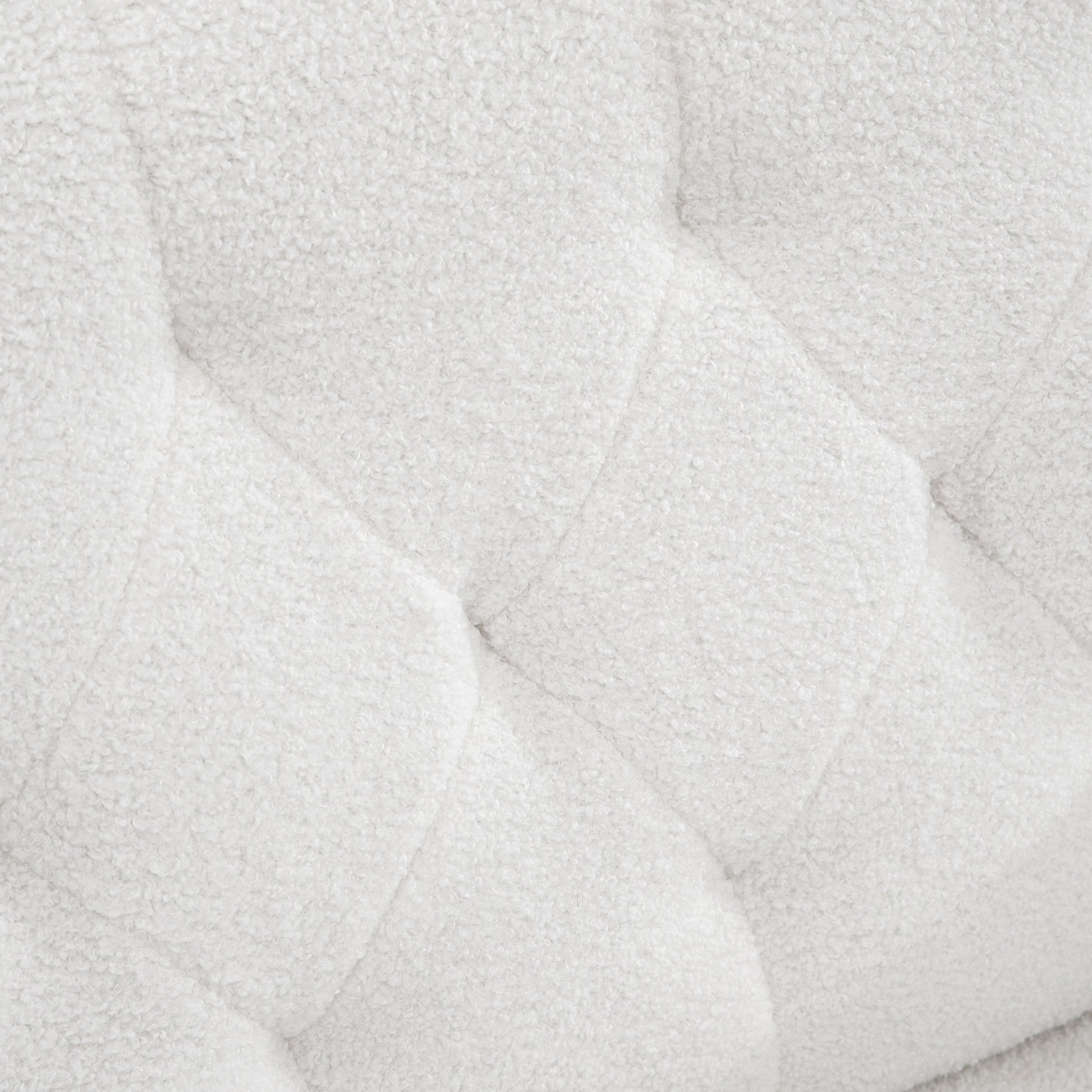 Homcom Modern Sherpa Accent Chair With Tufted Pattern And Steel Legs, White White Polyester