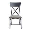 Grey And Sandy Black Side Chair With X Shape Back Set Of 2 Grey Black Primary Living Space Contemporary Fabric Metal