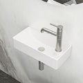 17.3X8.69 Inch White Ceramic Rectangle Wall Mount Bathroom Sink With Single Faucet Hole White Ceramic