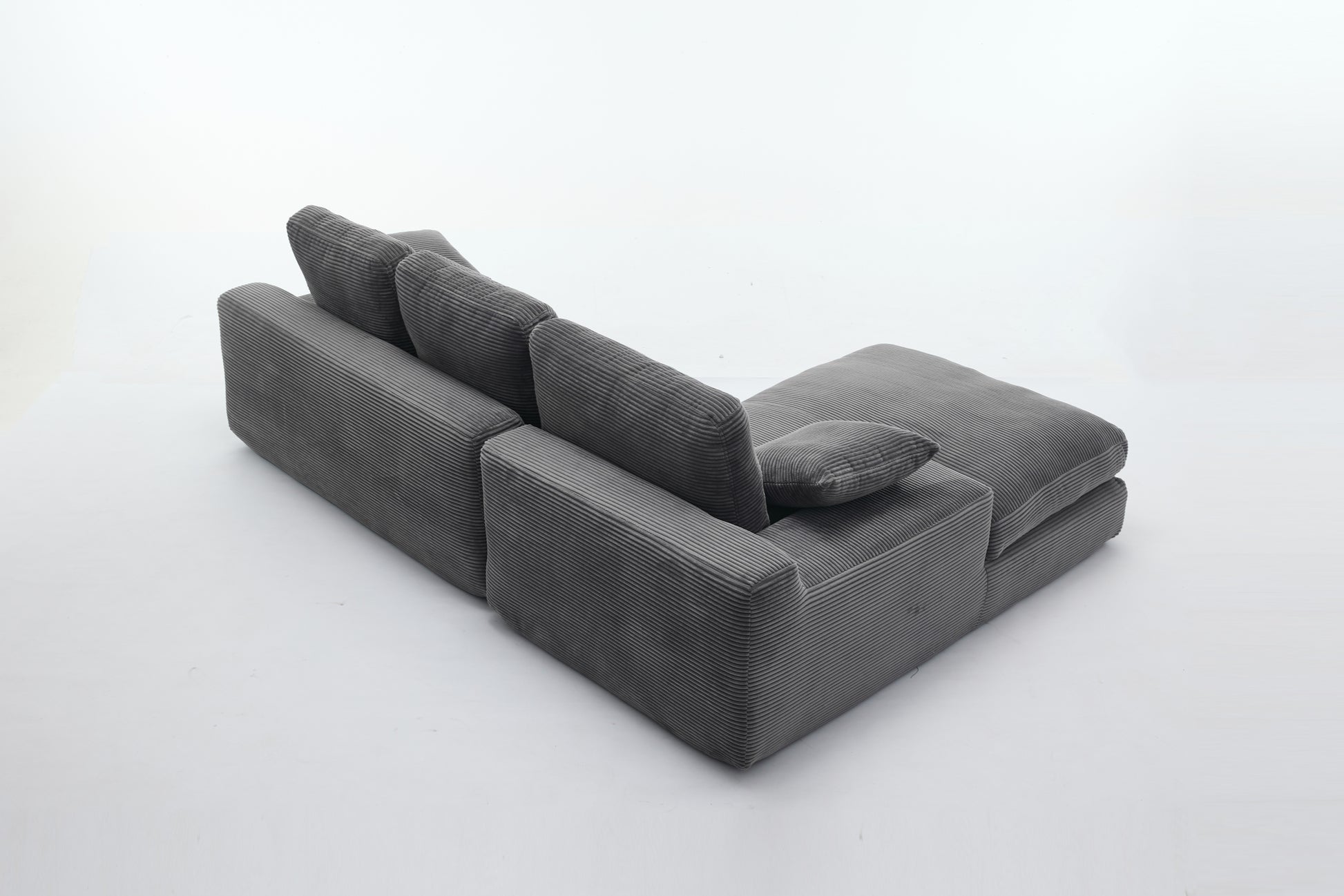 99*69" Modular Sectional Living Room Sofa Set, Modern Minimalist Style Couch, Upholstered Sleeper Sofa For Living Room, Bedroom, 2 Pc Free Combination, Installation Free Sofa, L Shape, Grey Grey Primary Living Space Soft Minimalist,Modern Foam Spring 4