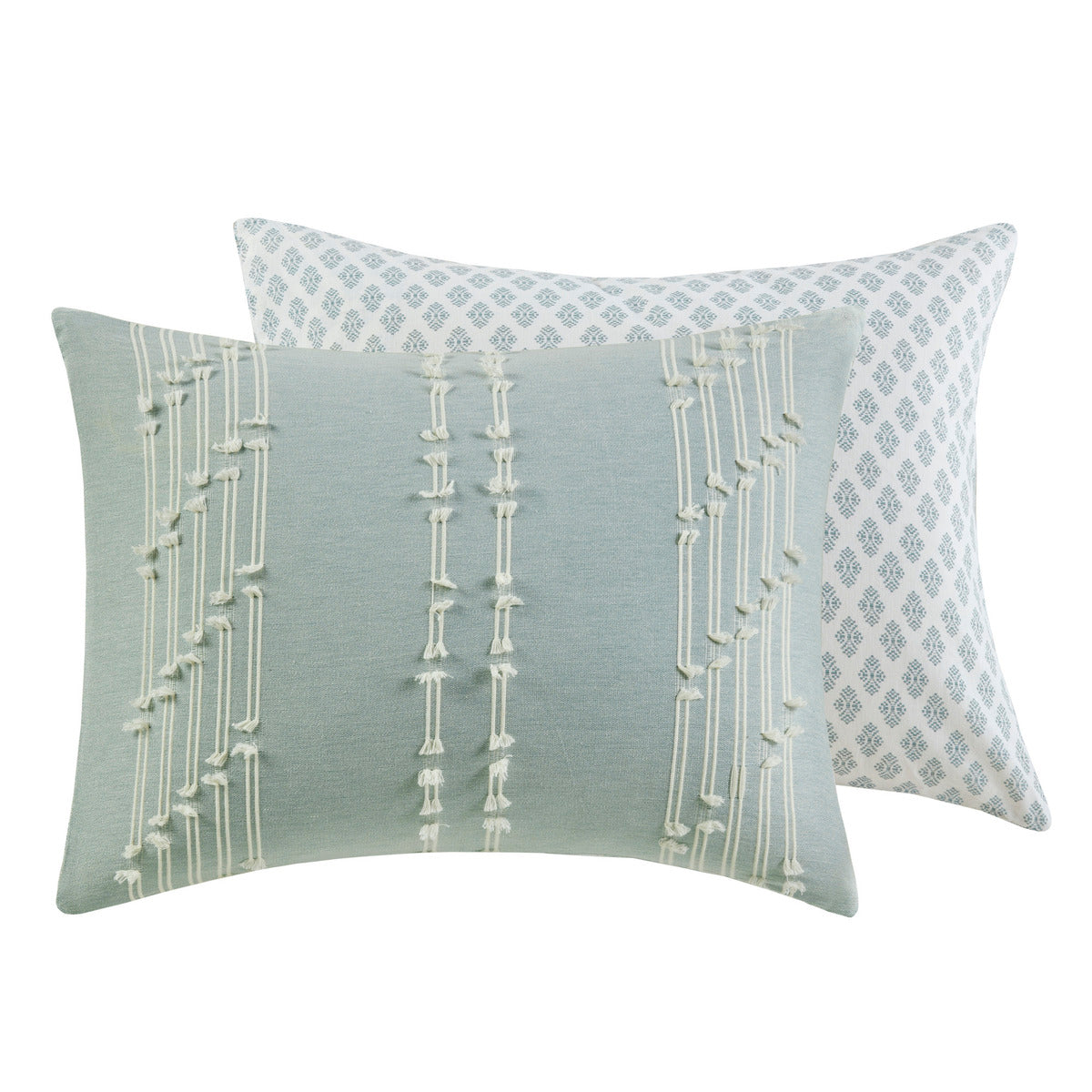 3 Piece Cotton Jacquard Comforter Set Aqua King Cal King King Aqua Cotton